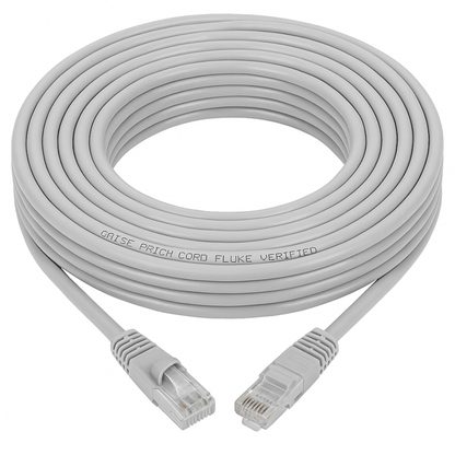 Cable de Red Patch Cord Cat5e 30m Gris Certificado Fluke