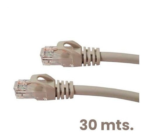 Cable De Red / Patch Cord Certificado Cat6 30 Mts Gris