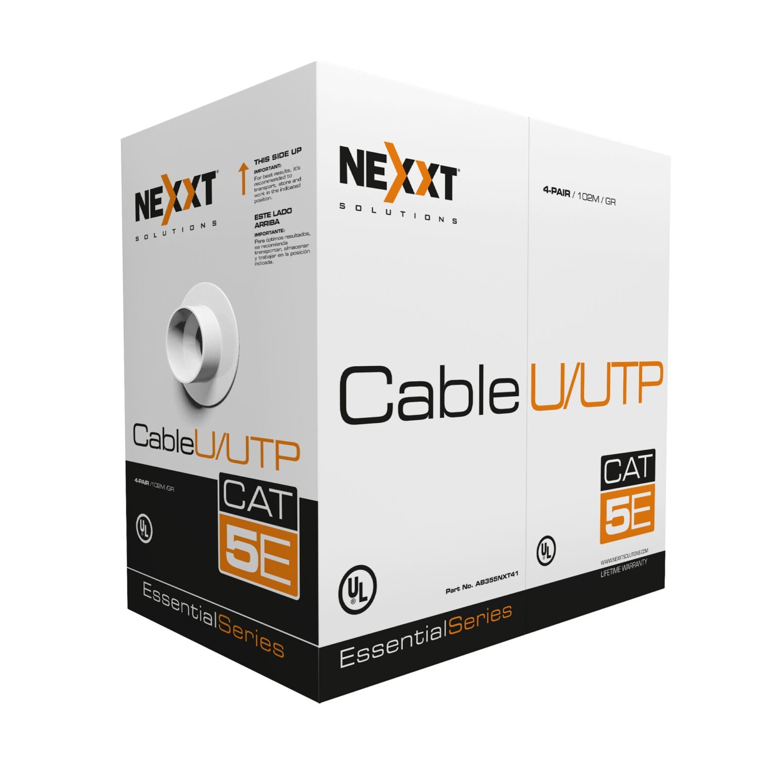 Cable de Red UTP Cat5e 100% Cobre 100Mts 24AWG Nexxt Gris