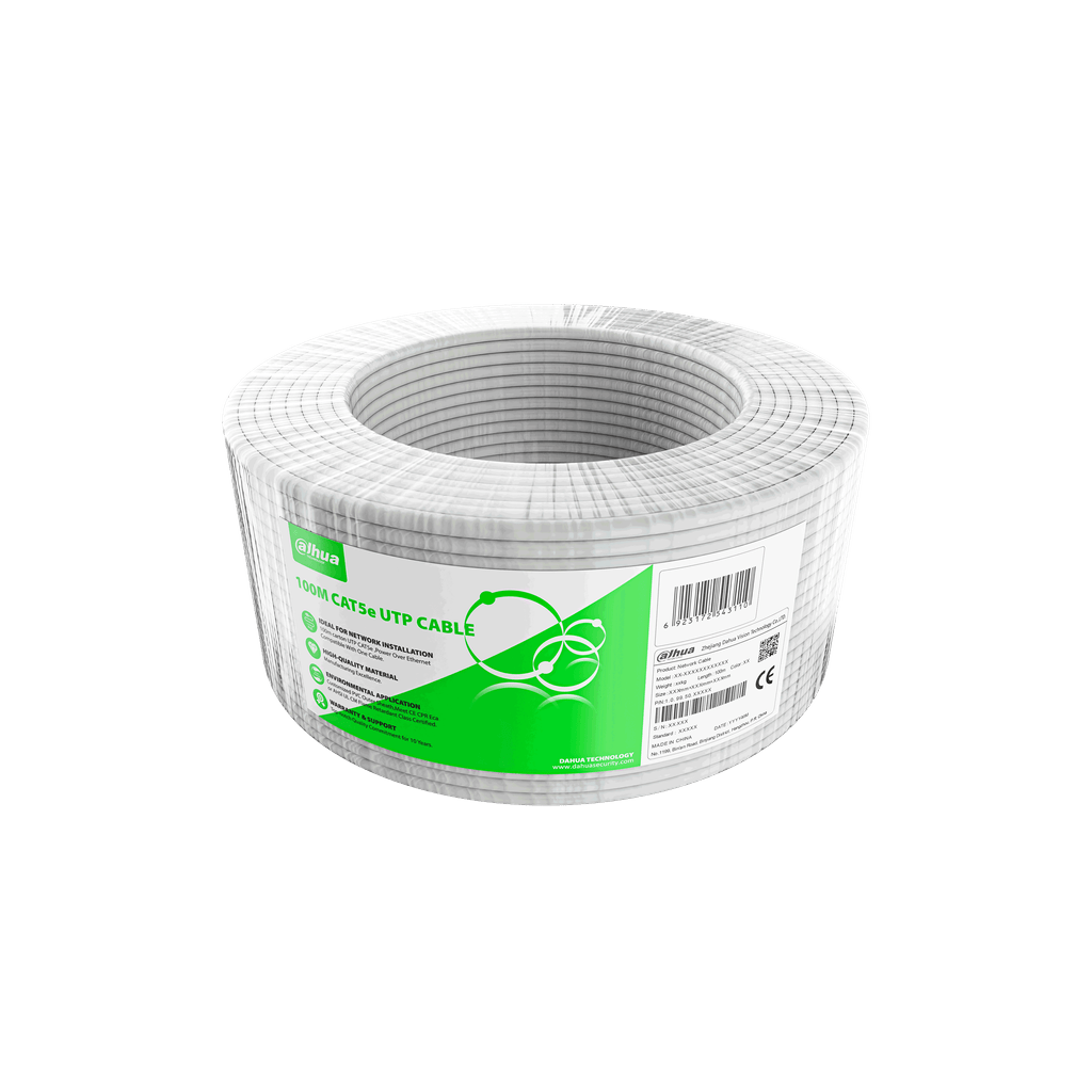 Cable de Red UTP Cat5e 100 Mts Interior Blanco Aleación Dahu