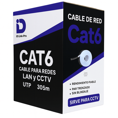Cable de Red UTP Cat6 305 Metros 23 AWG 0,52mm CCA