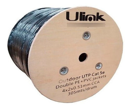 Cable De Red UTP Exterior Cat5e Doble Chaqueta De PVC 305mts