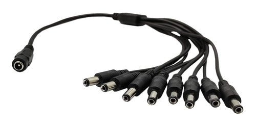 Cable Splitter DC 5.5×2.5 mm 1x8 Salidas para Cámaras CCTV
