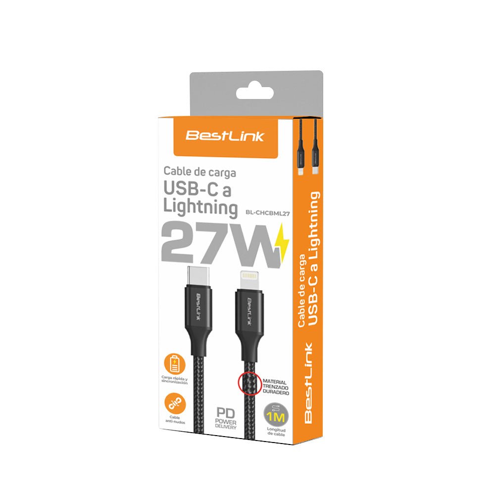 Cable USB-C a Lightning 27W 1M BL-CHCBML27 Carga Rapida