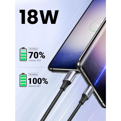 Cable USB - C a USB - A UGREEN 3A 1 Metro Reforzado US288 Negro