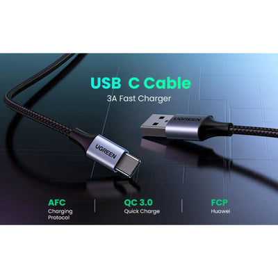 Cable USB - C a USB - A UGREEN 3A 2 Metros Reforzado US288 Blanco