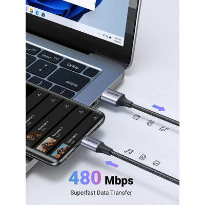 Cable USB - C a USB - A UGREEN 3A 2 Metros Reforzado US288 Blanco