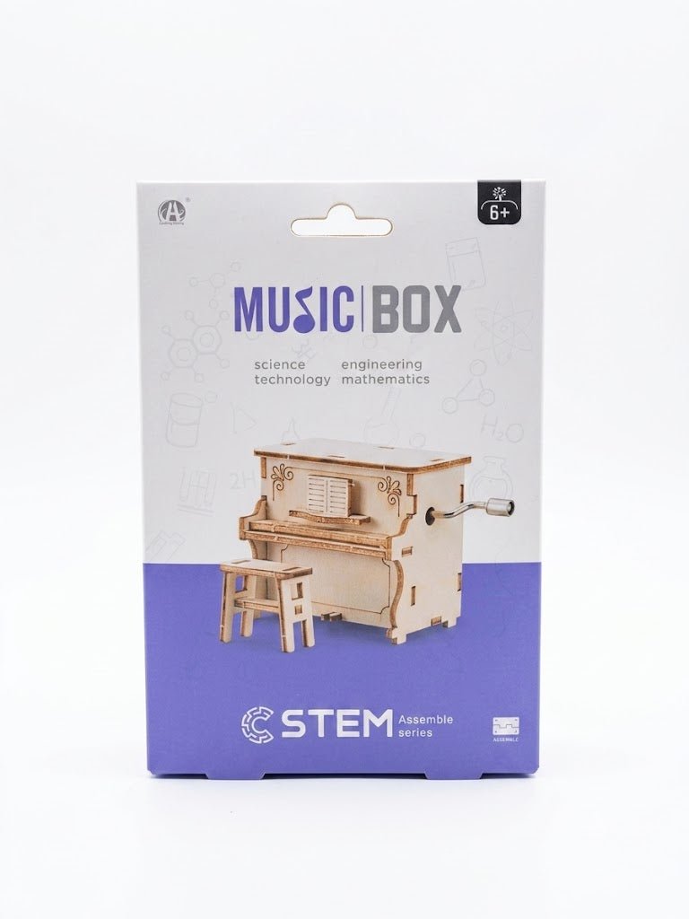 Caja de Musica Piano de Madera Armable Rompecabezas 3D