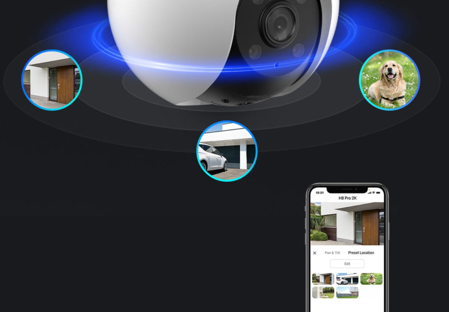Camara IP WiFi EZVIZ H8 Pro 2K Exterior CS-H8 4mm