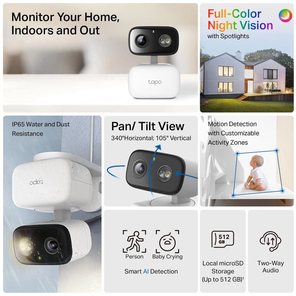 Cámara Seguridad WiFi TP - Link Tapo C206 Interior/Exterior
