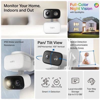 Cámara Seguridad WiFi TP - Link Tapo C206 Interior/Exterior