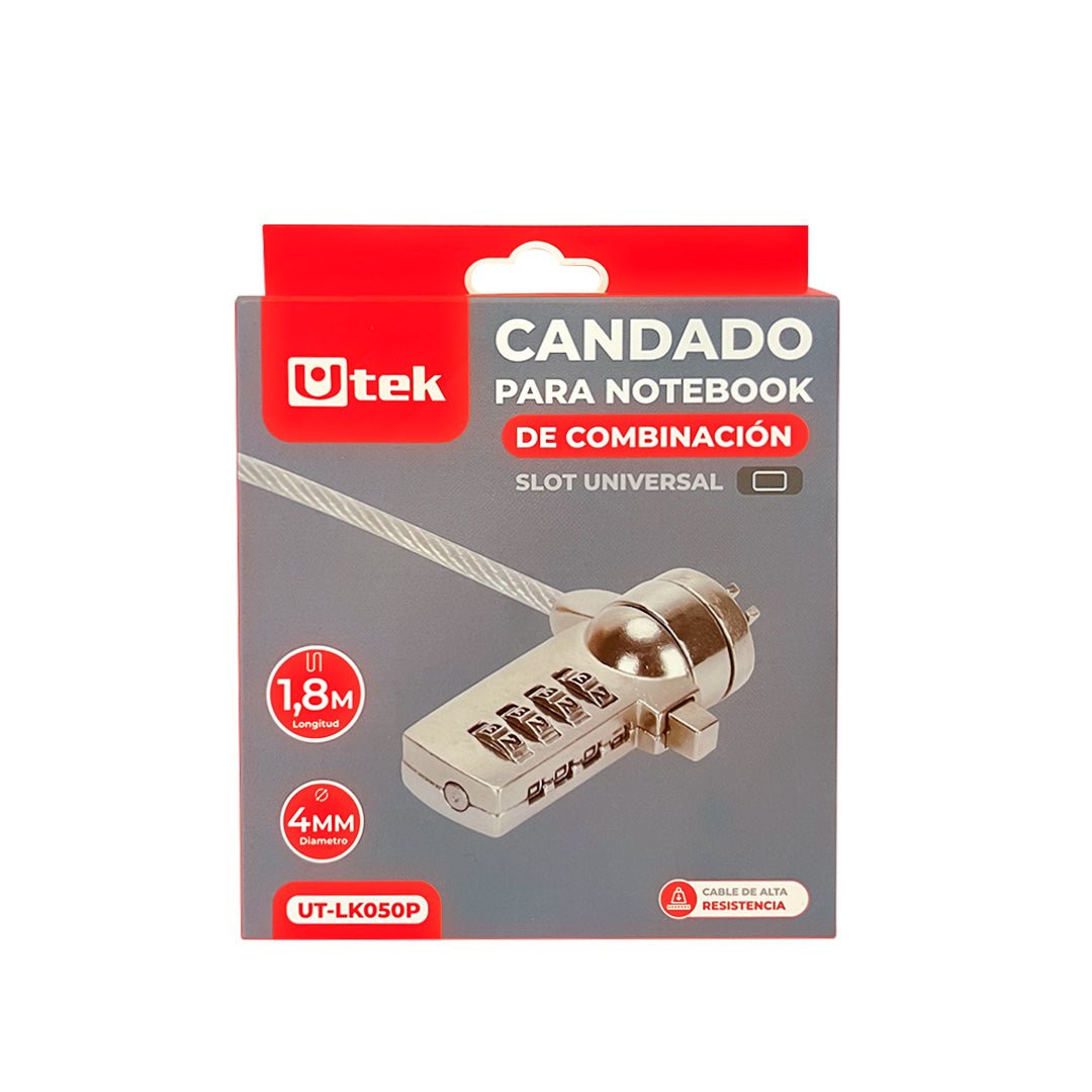 Candado Notebook Slot Universal Clave 4 Dígitos UT - LK050P