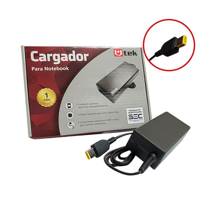 Cargador Compatible con Notebook Lenovo 20v 2,25A Rectangula