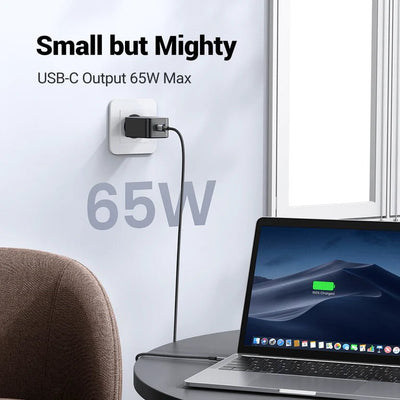 Cargador GaN 65W Ugreen Nexode 3 Puertos USB-C Rápido