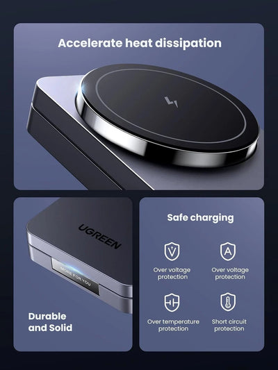 Cargador Inalámbrico UGREEN 2 en 1 MagSafe 15W Qi