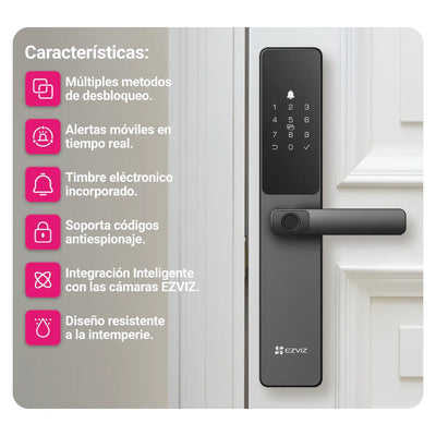 Cerradura Inteligente EZVIZ DL05 Huella WiFi Pin y Teclado Táctil