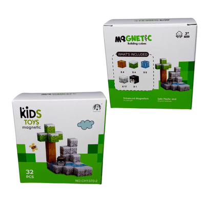 Cubos Magnéticos de Construcción 32 Piezas Pack X12
