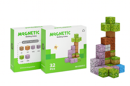 Cubos Magnéticos de Construcción 32 Piezas Pack X12