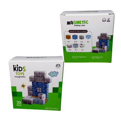 Cubos Magnéticos de Construcción 32 Piezas Pack X12