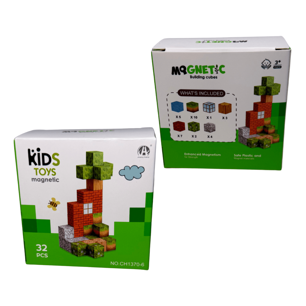 Cubos Magnéticos de Construcción 32 Piezas Pack X12