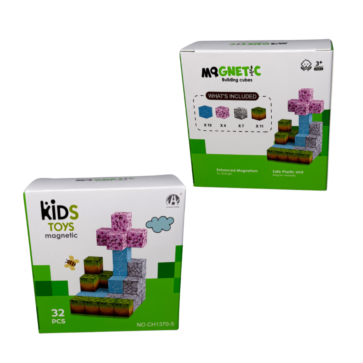 Cubos Magnéticos de Construcción 32 Piezas Pack X12