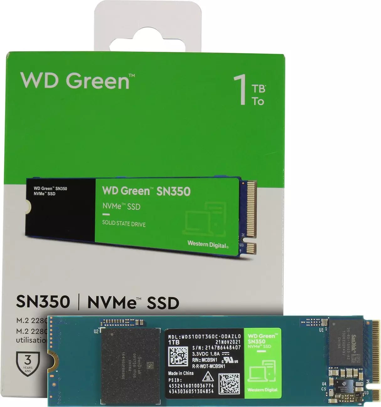 Disco Sólido Ssd 1 TB Interno Wd Green Sn350 Wds100t3g0c - Ítems Digital Spa