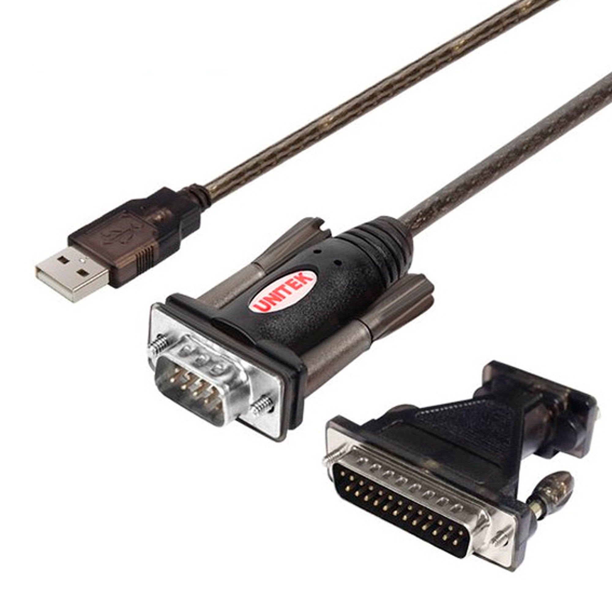 Adaptador USB a serial DB9 + DB25 Calidad Premium - adaptador serial