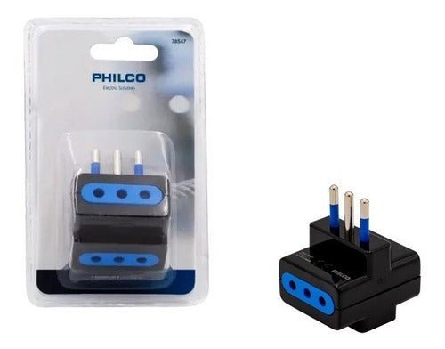 Enchufe Triple / Ladrón De Corriente De 3 Patas, Negro