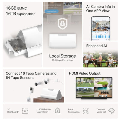 Hub Inteligente TP - Link Tapo H500 Almacenamiento Local