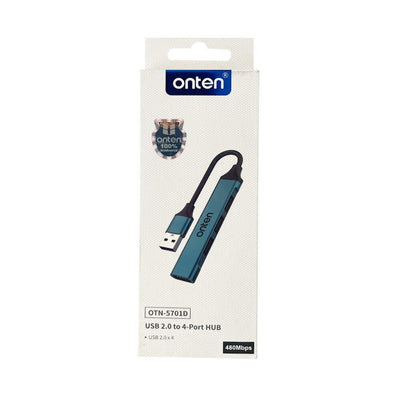 HUB USB 4 Puertos OTN - 5701D Adaptador Multiplicador para Laptop y PC