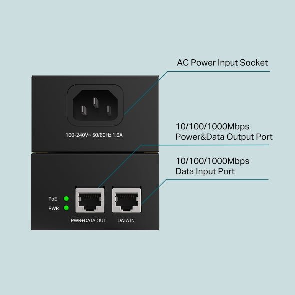 Inyector PoE++ Gigabit Metalico 60W TP-Link TL-POE170S