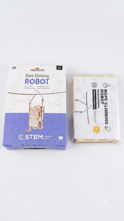 Juguete Educativo STEM Robot Trepador Cuerda Madera