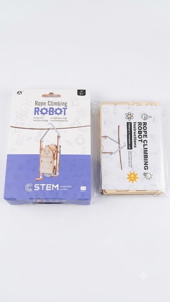 Juguete Educativo STEM Robot Trepador Cuerda Madera