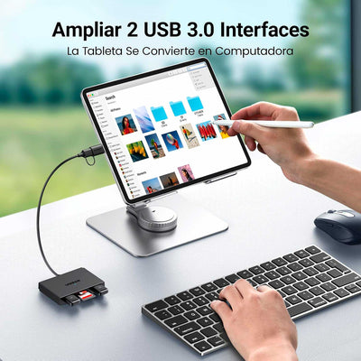 Lector de Memorias Ugreen 4 en 1 USB 3.0 SD MicroSD CF MS