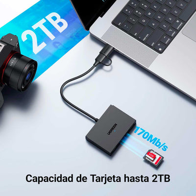 Lector de Memorias Ugreen 4 en 1 USB 3.0 SD MicroSD CF MS