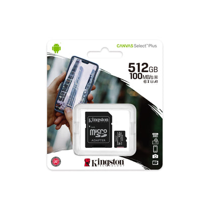 Memoria MicroSD 512GB Kingston Canvas Select Plus 100MB/s