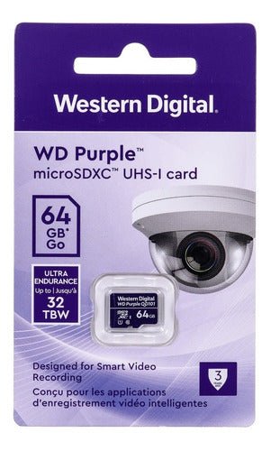 Memoria Microsd 64gb Purple Qd101 Wd / Cámaras De Seguridad - Ítems Digital Spa