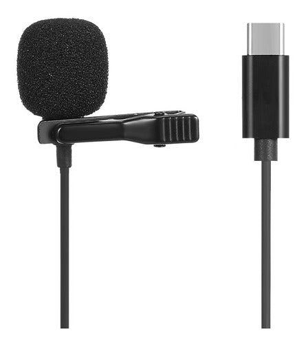 Micrófono Lavalier Conector Tipo C Con Condensador Y Solapa