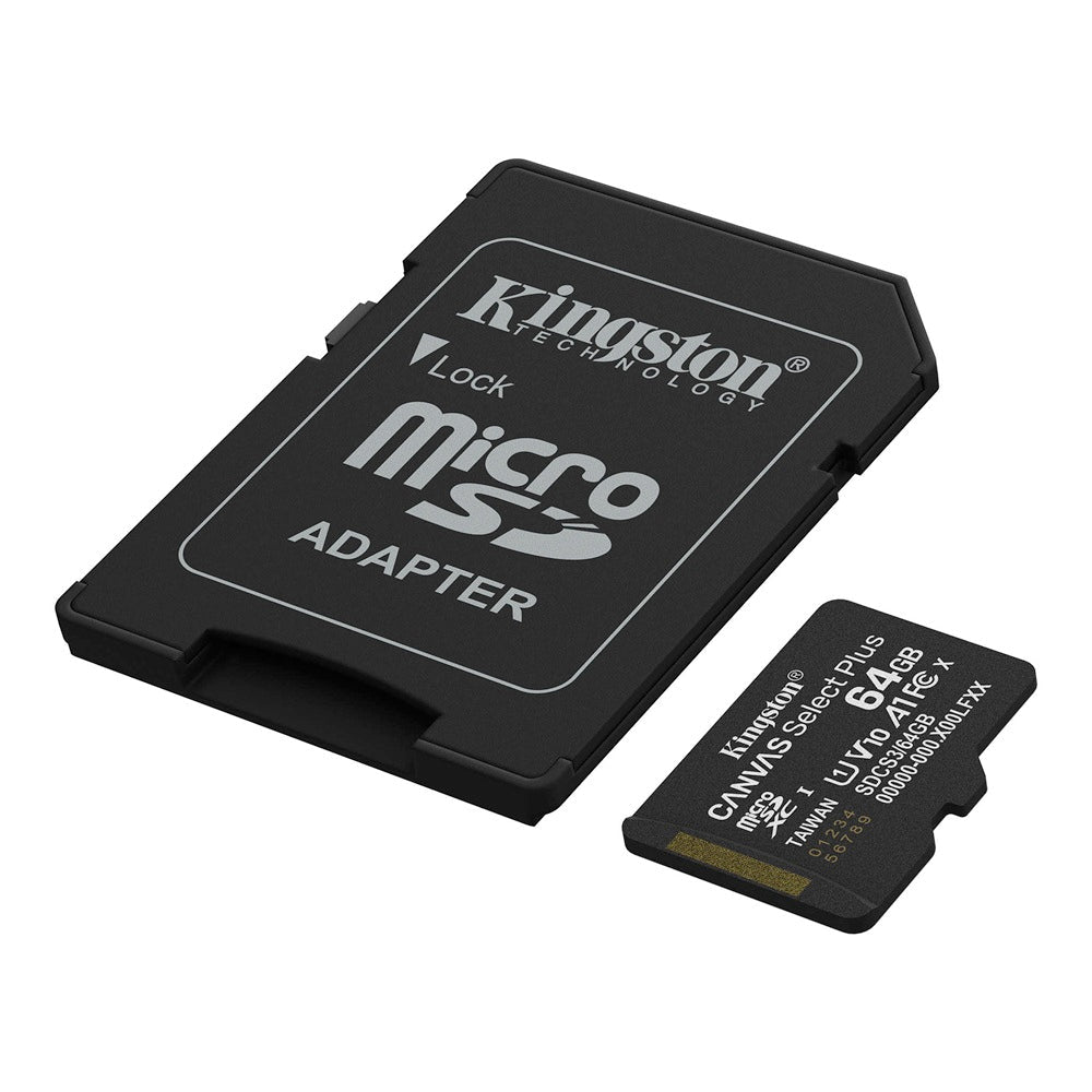 Tarjeta de memoria microSD Kingston 64GB G4 con adaptador