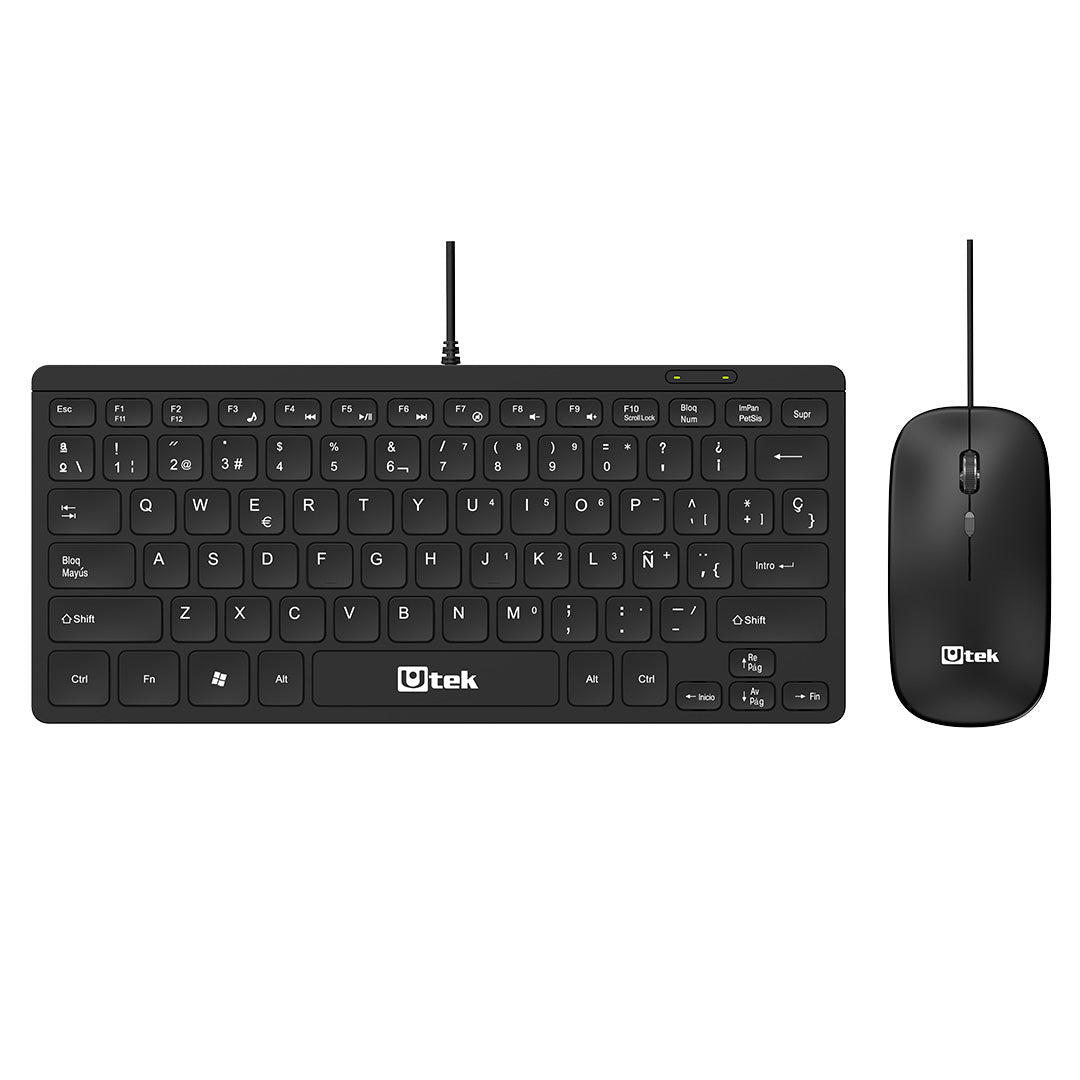 Mini Kit Teclado y Mouse Alambrico USB PC UT-KTDM220