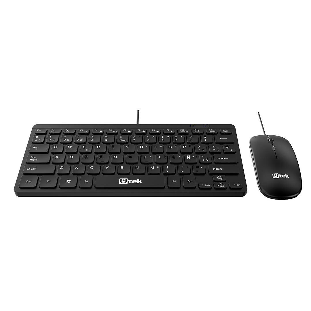 Mini Kit Teclado y Mouse Alambrico USB PC UT-KTDM220