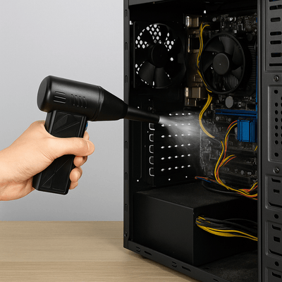 Mini Soplador de Aire Portátil Recargable con Linterna