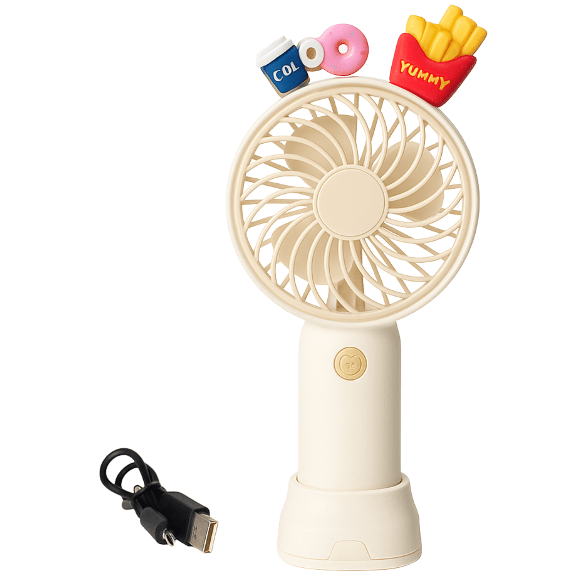 Mini Ventilador Portátil Recargable USB con Figuras y Soport