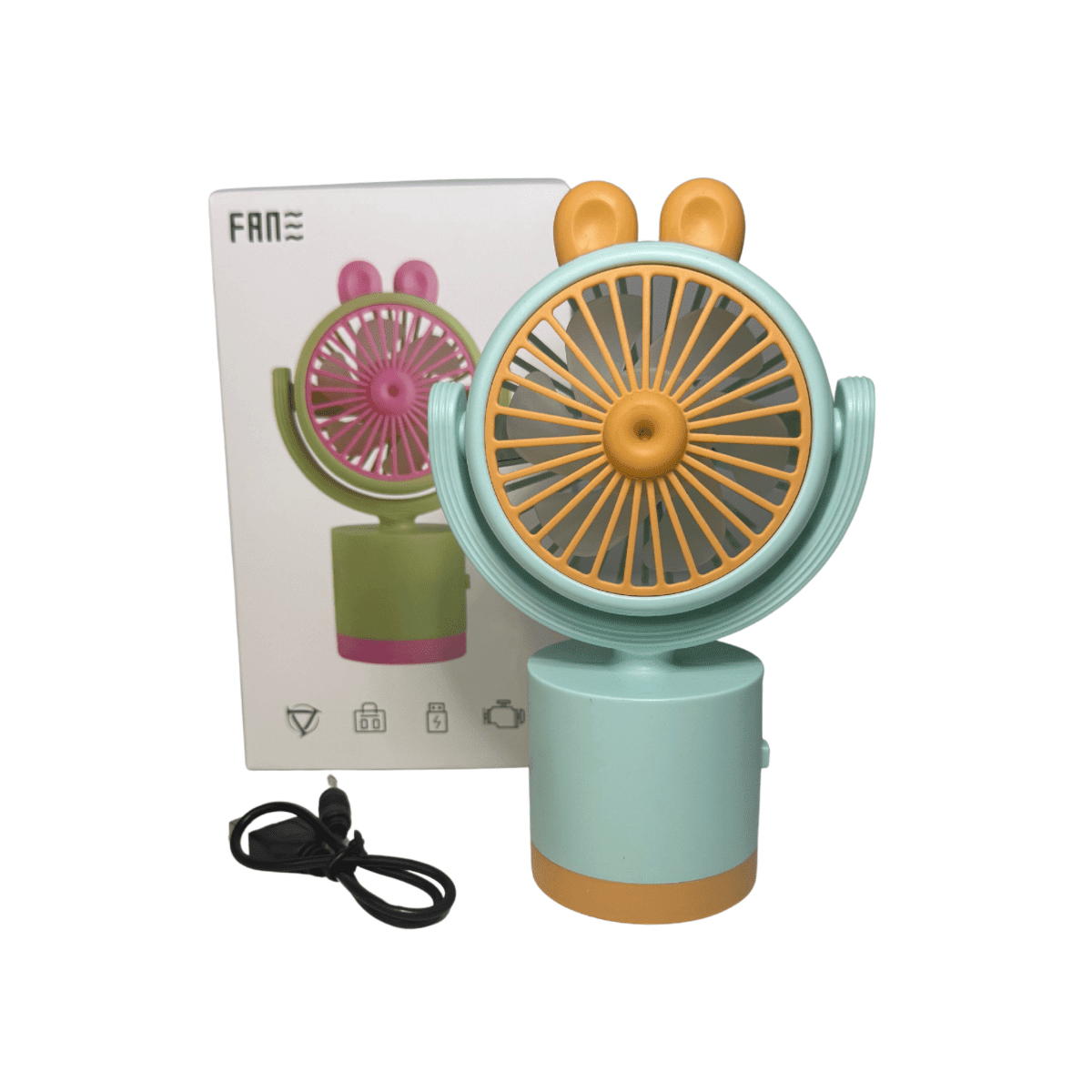 Mini Ventilador Portátil USB Orejitas 4 Colores Silencioso