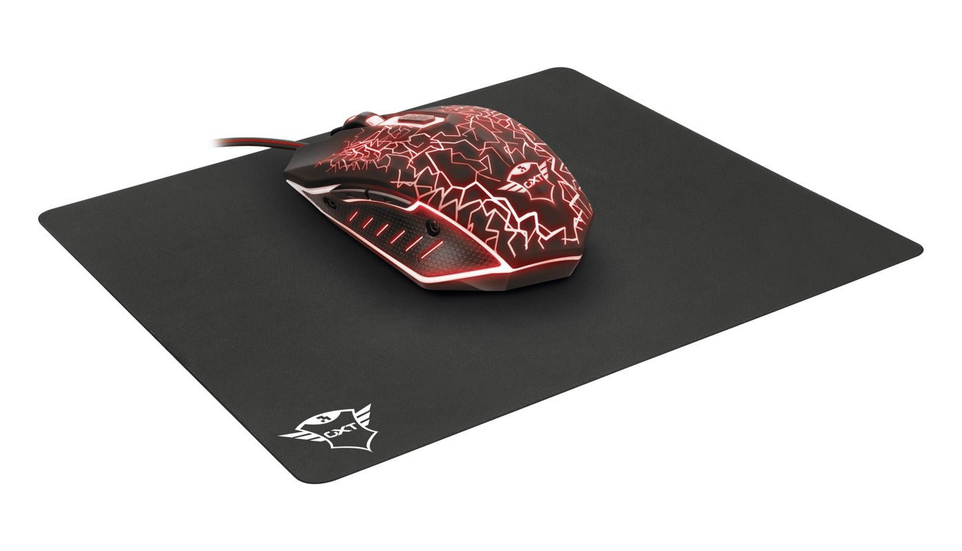 Mouse gamer Trust GXT 783 Izza negro + Mouse Pad Usb