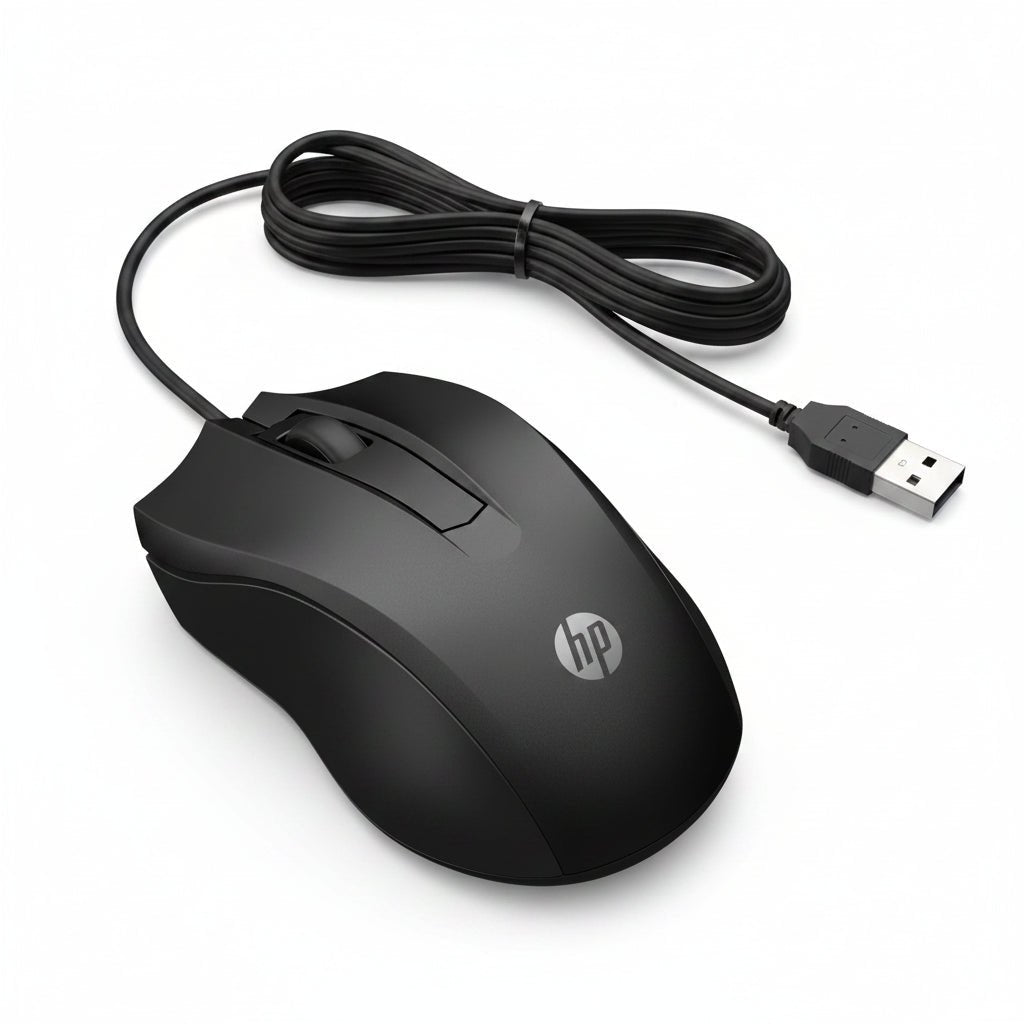 Mouse HP 100 Alambrico Optico 1600 DPI Ambidiestro PC