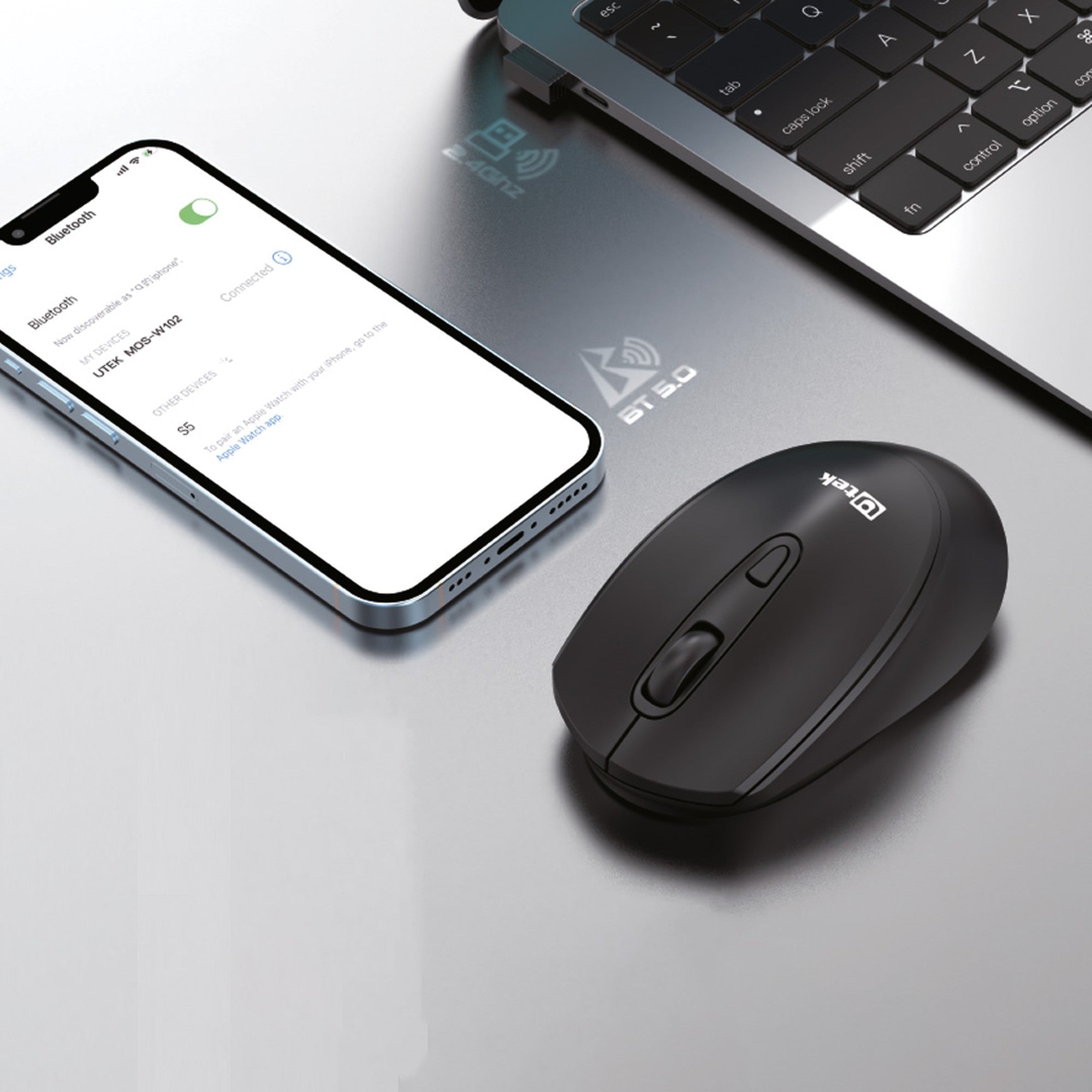 Mouse Inalámbrico Dual Bluetooth y 2,4Ghz Utek UT - MOW100UtekItems Digital Spa – Tecnología, Hogar y Fitness en un solo lugar
