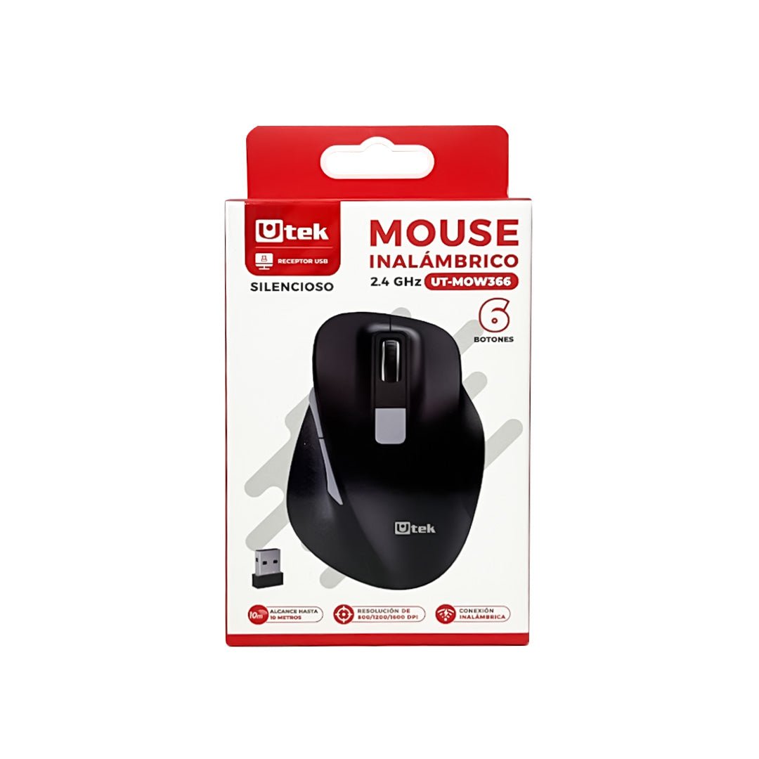 Mouse inalámbrico silencioso 6 botones 2.4GHz UT - MOW366