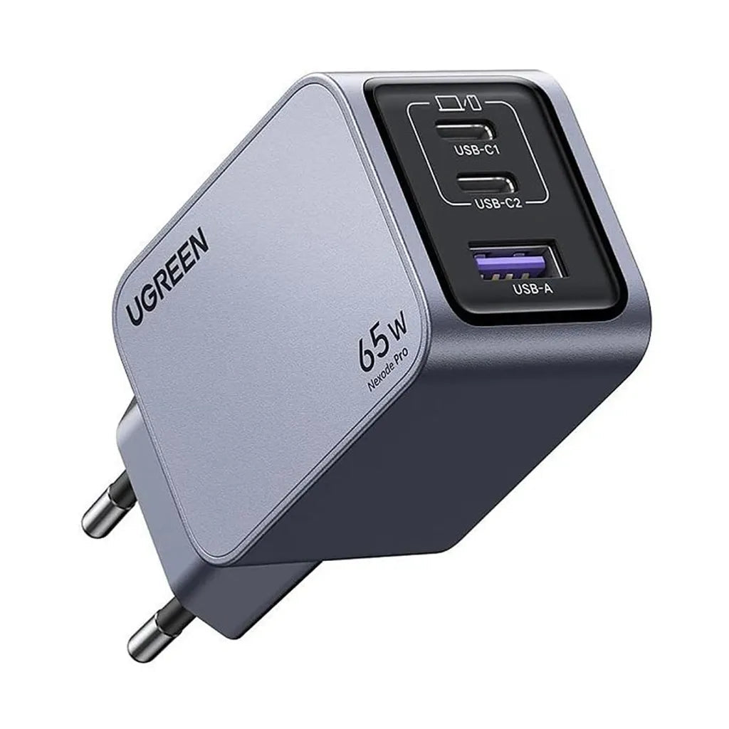Pack Cargador GaN 65W Ugreen Nexode Pro 3 Puertos Cable