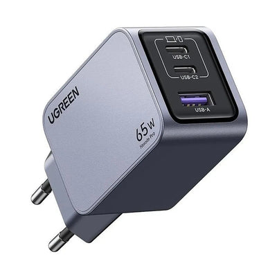 Pack Cargador GaN 65W Ugreen Nexode Pro 3 Puertos Cable